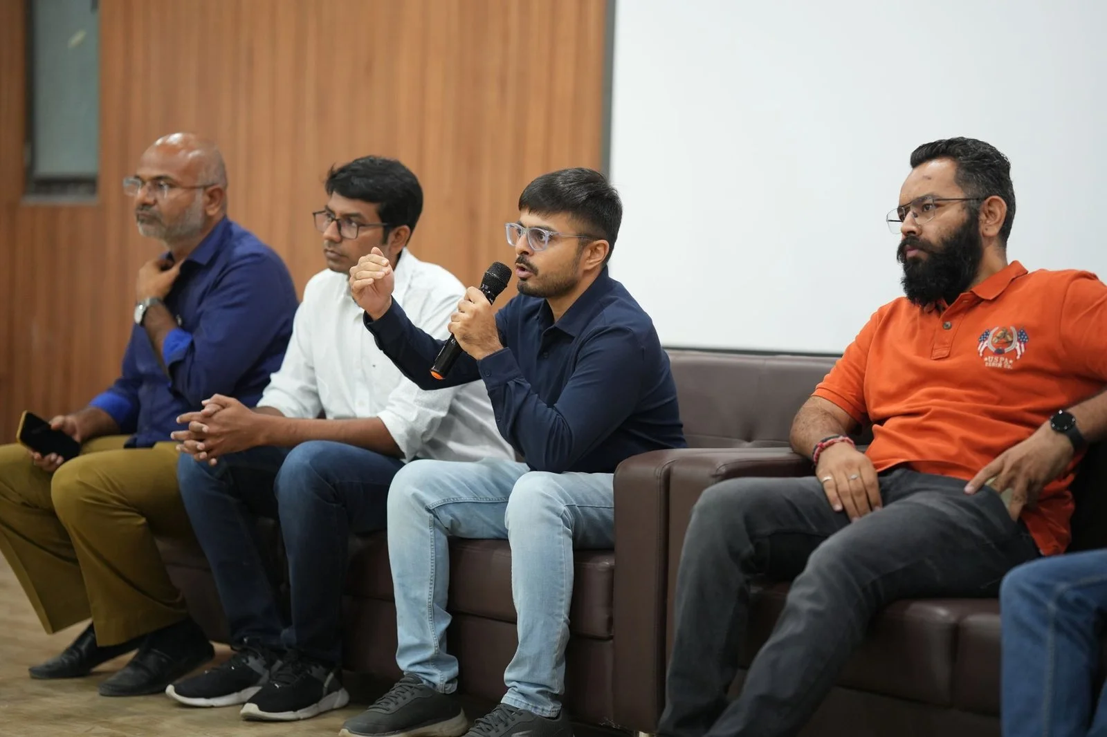 ADMM co-founders and Parth Suba were sitting on stage, answering questions from the audience. ADMM co-founders and Parth Suba were sitting on stage, answering questions from the audience.